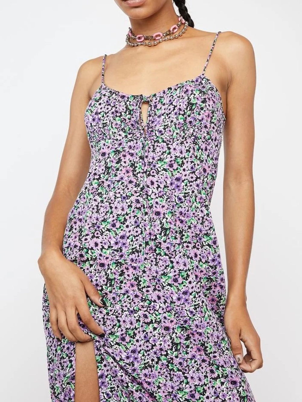 MOTEL Rocks Lilac Blossom Cypress Midi Dress Size L